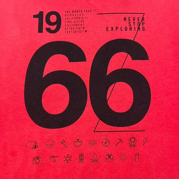 The North Face Hoodie Sweatshirt Adult Medium Red Never Stop Exploring Hiking - Picture 5 of 12